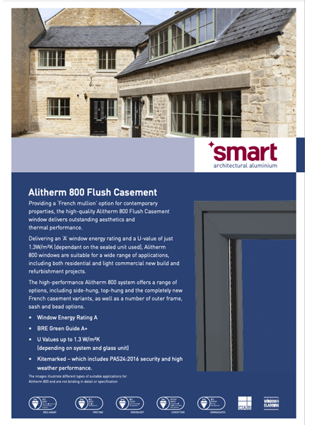 smart alitherm 800 flush casement datasheet