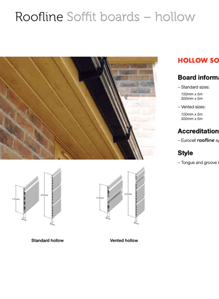 hollow soffit boards datasheet