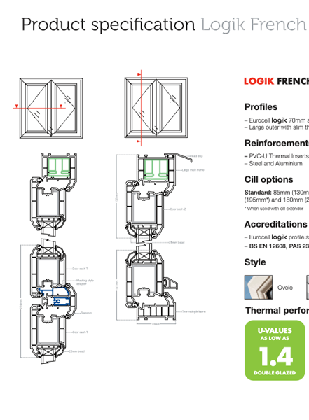 logik french doors double glazed datasheet
