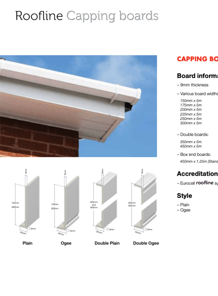 roofline capping boards datasheet